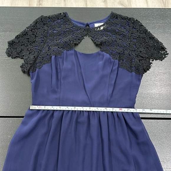 Pins and Needles Navy Blue and Black Lace Caplet Dress - M - Picture 9 of 10